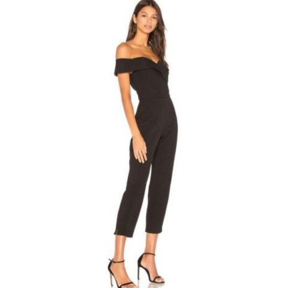Bardot 6 / Small Black Bella Jumpsuit Off Shoulder